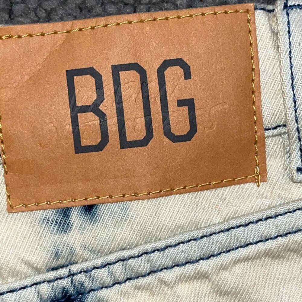 BDG Urban Outfitters HIGH & WIDE Cream & Blue Tie Dye Jeans Pants - NWT - 25 - Picture 7 of 14